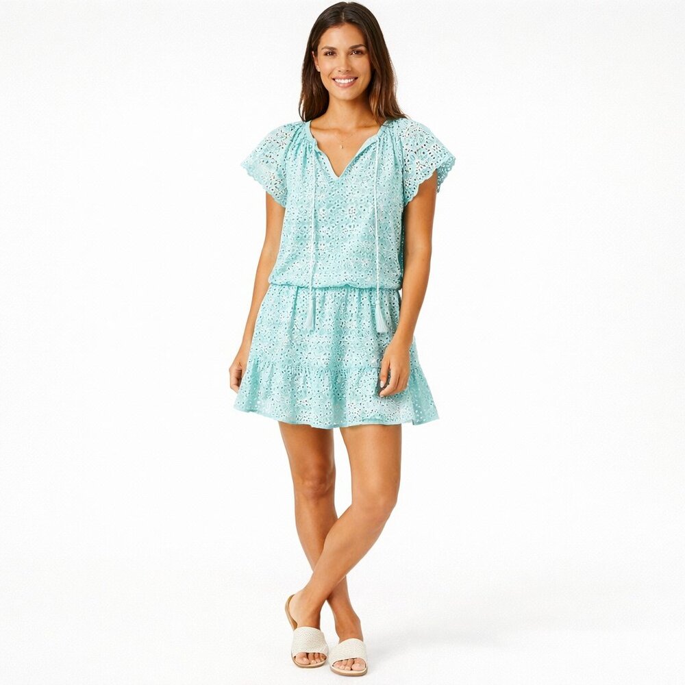 Carolina K Joy Coverup NWT Tranquil Blue | Embroidered Resort Tunic Dress
